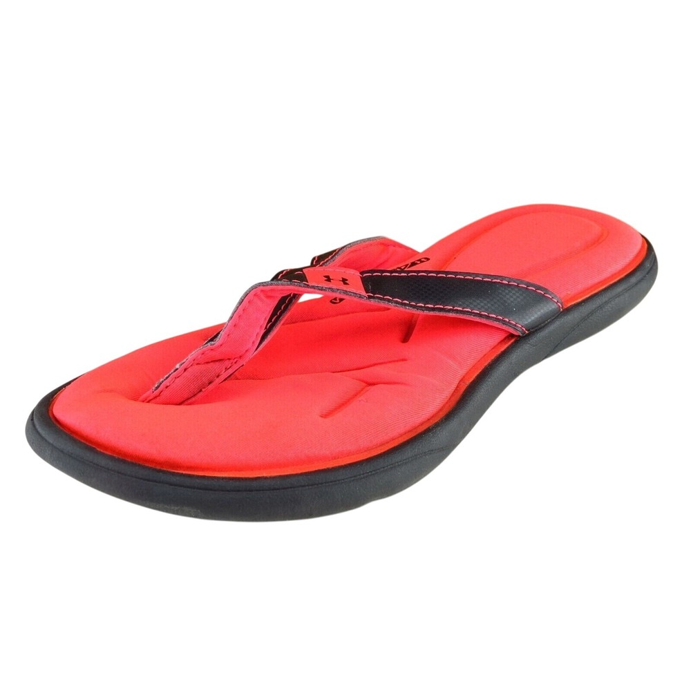 Under Armour Youth Girls Size 36 M Black Pink Flip Flop‎ Sandals Synthetic